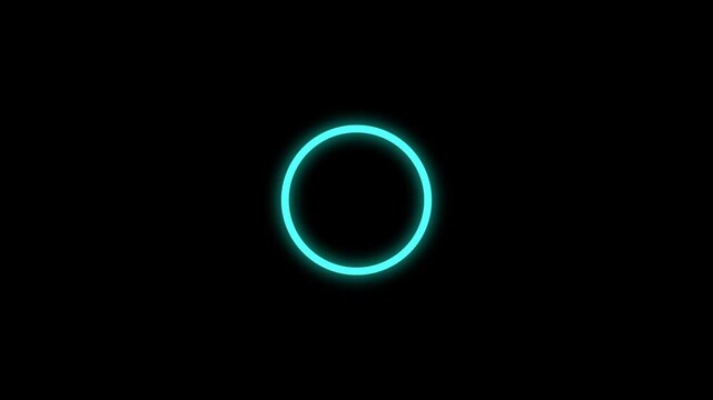 Minimal Circular Loading Progress Indicator with Blue Neon Glow on Black Background
