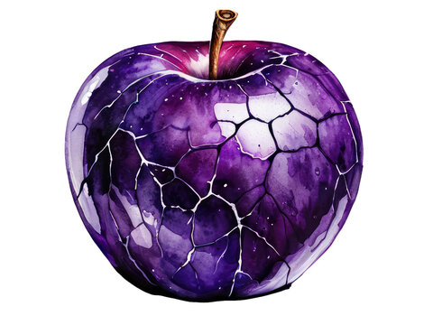 A close-up shot of a cracked apple with a rough surface, perfect for food or beauty related use