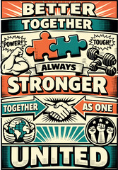 Fototapeta premium Better Together Always Stronger United Team Design
