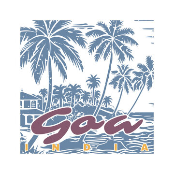 Retro style vector design for the Indian state of Goa.