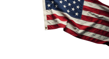 Obraz premium Waving american flag isolated on transparent background
