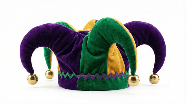 Colorful jester hat with bells for April Fool&rsquo;s Day celebration  