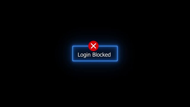 Login Blocked notification with phone. Motion graphics of popup concept