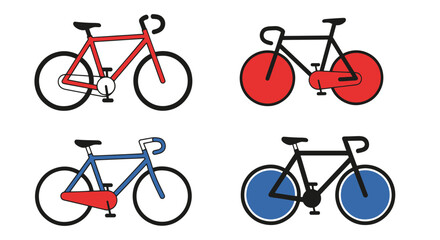 Obraz premium Bicycle Line art creative color filled design