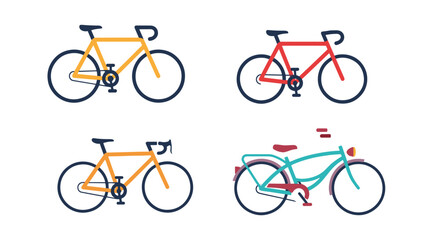 Fototapeta premium Bicycle Line art vibrant color