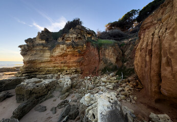 Obraz premium Rocky formation in AlgarSeco, Algarve region in south of Portugal.