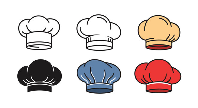 Chef Hat Line art color vector clean design
