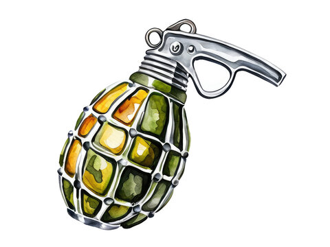 A drawing of a grenade attached to a gas pump