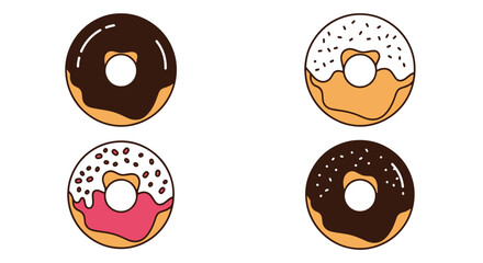 Fototapeta premium Donut Hole Line art outline illustration
