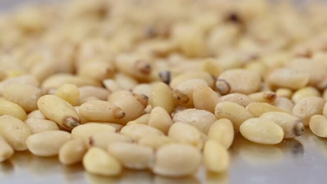 video of peeled pine nuts