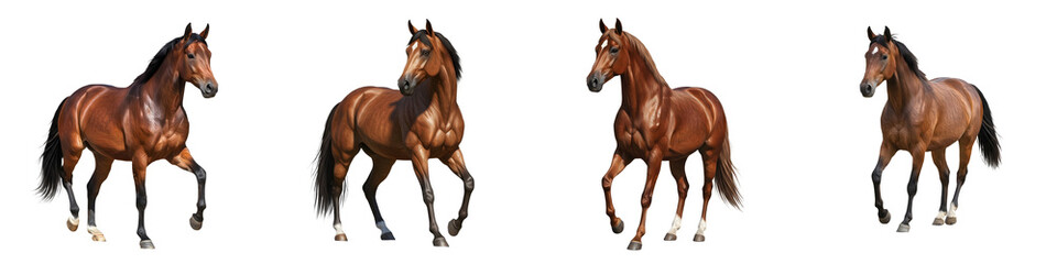 Obraz premium a best quality set of the horses isolated horse on white background horse collection PNG horse set PNG horse cutout isolated on white background file,,..