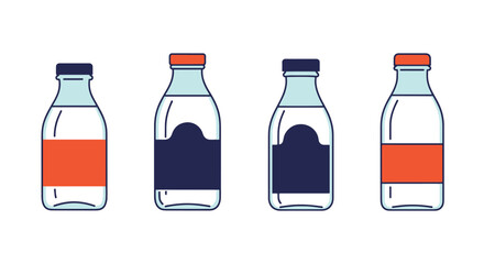 Milk Bottle Line art digital illustration