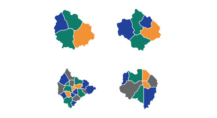 Obraz premium Map Line art vector flat illustration