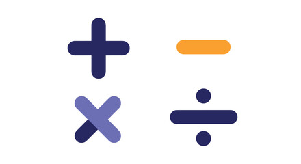 Obraz premium Math Symbols Line art digital illustration