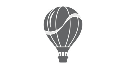 Obraz premium Simple gray hot air balloon icon on white background.