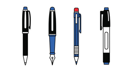 Fototapeta premium Pen Line art vector premium color outline design