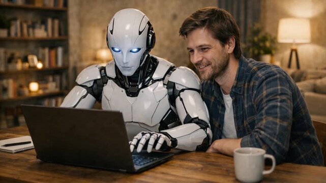 Artificial intelligence assistant helping with tasks on a computer
