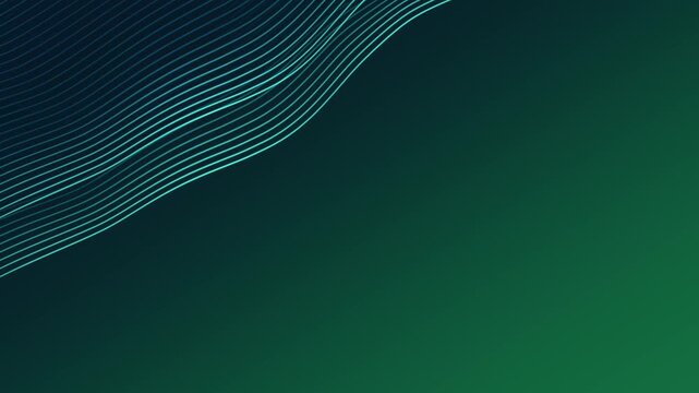 abstract green border frame with wave lines flow animation, futuristic ai technology and science social media motion background