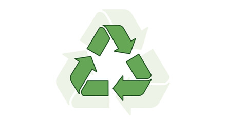 Obraz premium Green recycling symbol with arrows.