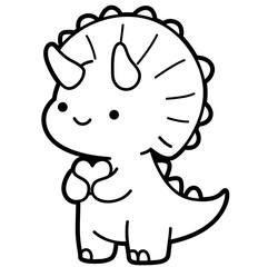 Obraz premium Cute Dinosaur Clip Art for Kids Stickers, Nursery Decor and Merch