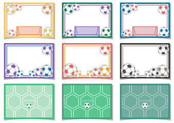 サッカー■サッカーボールのフレーム型メッセージカードセット © yuriharu