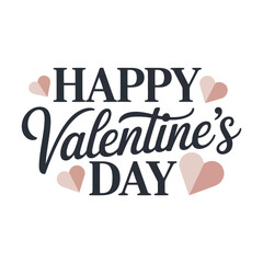 Fototapeta premium Happy valentines day greeting with pink hearts
