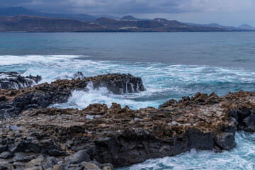 El Confital beach on the edge of Las Palmas