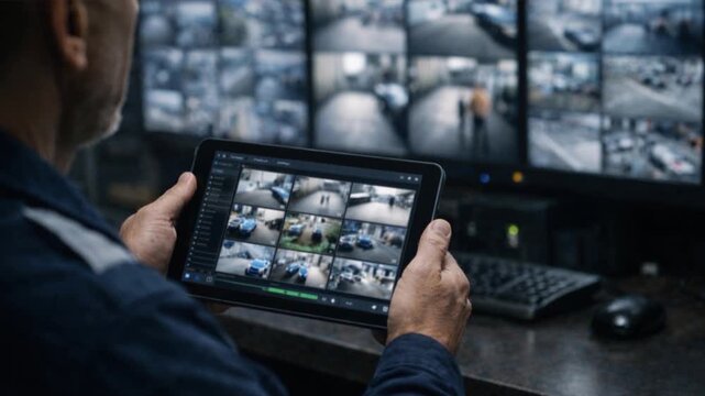 Video surveillance control center with a large monitoring wall