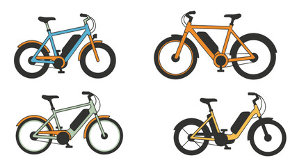 Obraz premium bikes Line art flat illustration