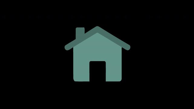 Home video icon with minimalist design, representing a safe and comfortable living space for digital content