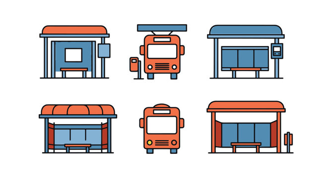 Bus Stops Line art high quality
