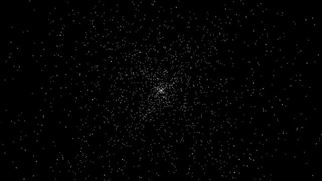 Luminous starfield swirling through deep space, cosmic particles flying towards a central point in an infinite universe creating a mesmerizing abstract light vortex