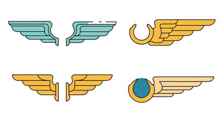 Pilot Wings Line art vector © Sumi Khanom