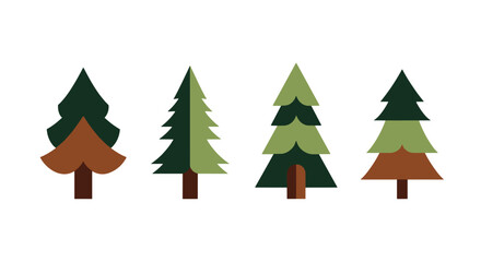 Obraz premium Pine Tree Line art digital illustration