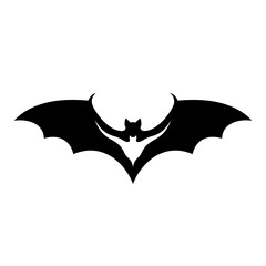 Fototapeta premium Stunning black bat silhouette in mid flight against white background