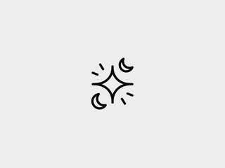 Fototapeta premium Abstract Star Symbol in Minimalist Style with Simple Black Lines on White Background for Logo Design