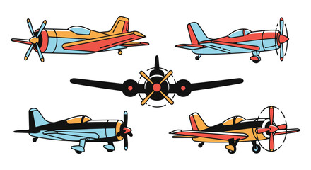 Propeller Plane Line vector dynamic design © Sumi Khanom