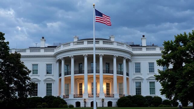 White House with American flag