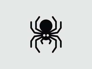 Fototapeta premium Black spider icon in minimalist style with simple lighting on white background for web design