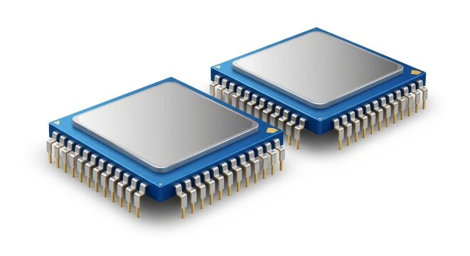 computer chip on white background