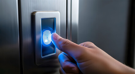 Pressing the Future: A close-up shot of a hand pressing a glowing button, symbolizing choice, progress, and a step towards what's next.