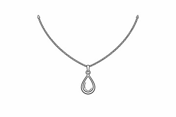 Elegant teardrop pendant necklace with intricate chain design