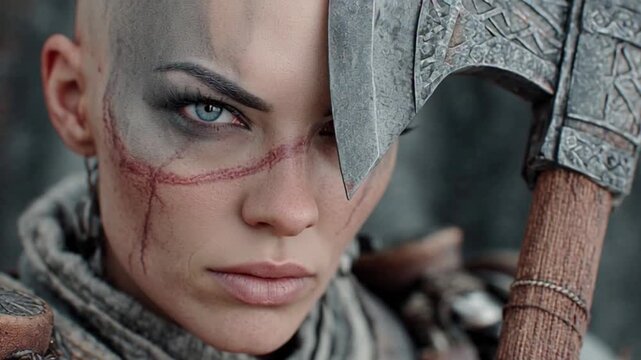 Gezeichnete Kriegerin &ndash; St&auml;rke und Entschlossenheit trotz Narben