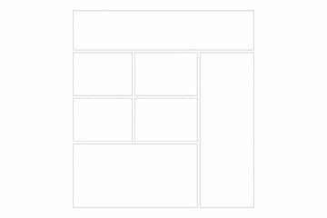 Minimalist grid layout with symmetrical rectangular designs