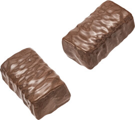 Chocolate candy bars isolated