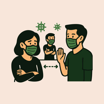 Virus and doctor team icon illustration 