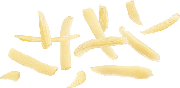 Grated cheese macro isolated