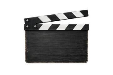Fototapeta premium Clapperboard opening movie scene, symbolizing film production, video editing, and entertainment industry concepts
