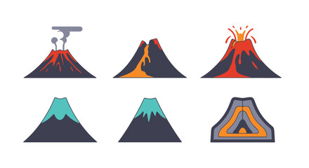 Volcano Line art creative design © Amena