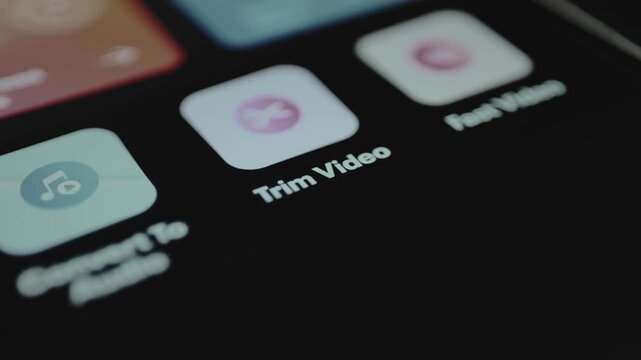 User selects the option Trim Video within the interface of a video editing software